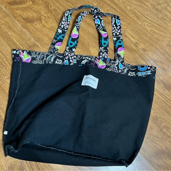 Aeropostale Multicolor Graphics Print Canvas Fabric large Tote Bag - Picture 3 of 8